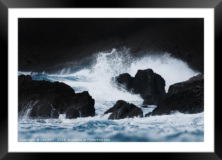 Strong waves II Framed Mounted Print by DeniART 