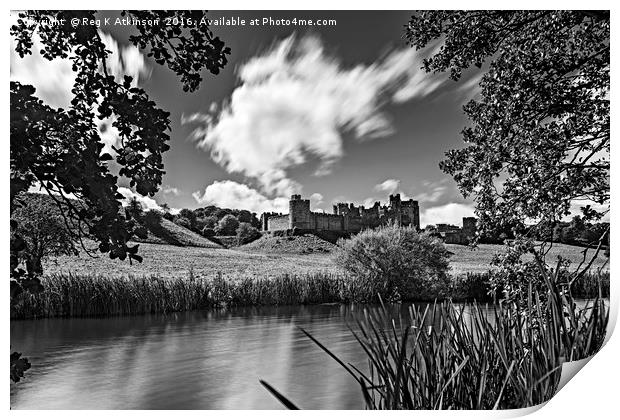 Alnwick Castle Print by Reg K Atkinson