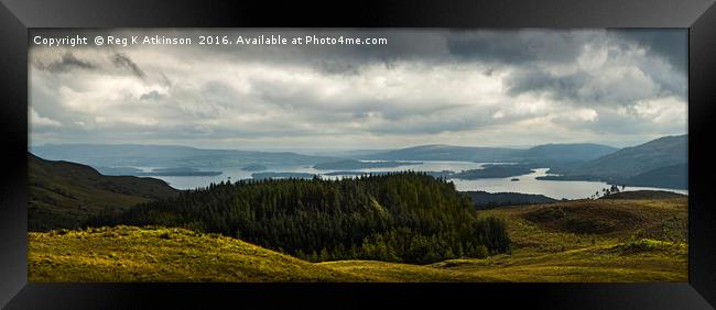 Loch Lomond Panorama Framed Print by Reg K Atkinson