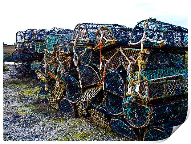 Lobster pots Print by David French