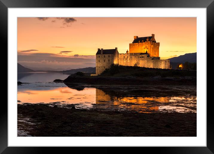 Eilean Donan Castle Sunset Framed Mounted Print by Derek Beattie