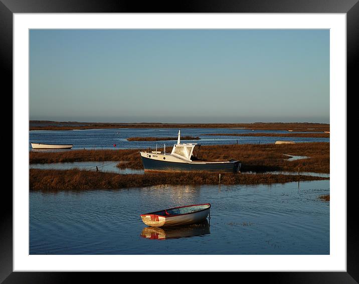 Sun set Brancaster Staithe Framed Mounted Print by David French