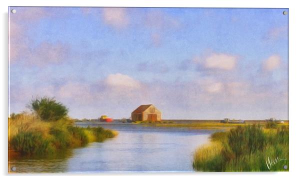 High tide at the Thornham Staithe Acrylic by Gary Pearson