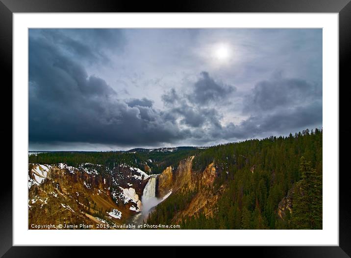 Yellowstone Storm Framed Mounted Print by Jamie Pham