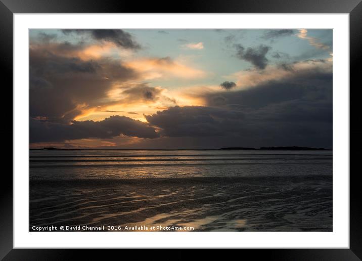 Stormy West Kirby Sunset  Framed Mounted Print by David Chennell