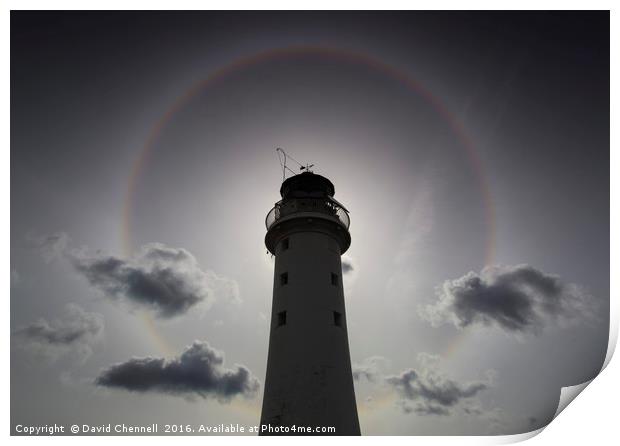 Perch Rock Lighthouse Halo Print by David Chennell