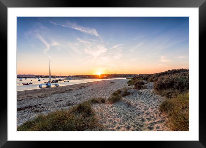 Bembridge Sand Dune Sunset Framed Mounted Print by Wight Landscapes