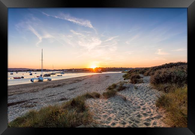 Bembridge Sand Dune Sunset Framed Print by Wight Landscapes