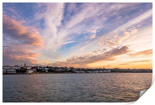 Ryde's Western Beach Sunset Print by Wight Landscapes