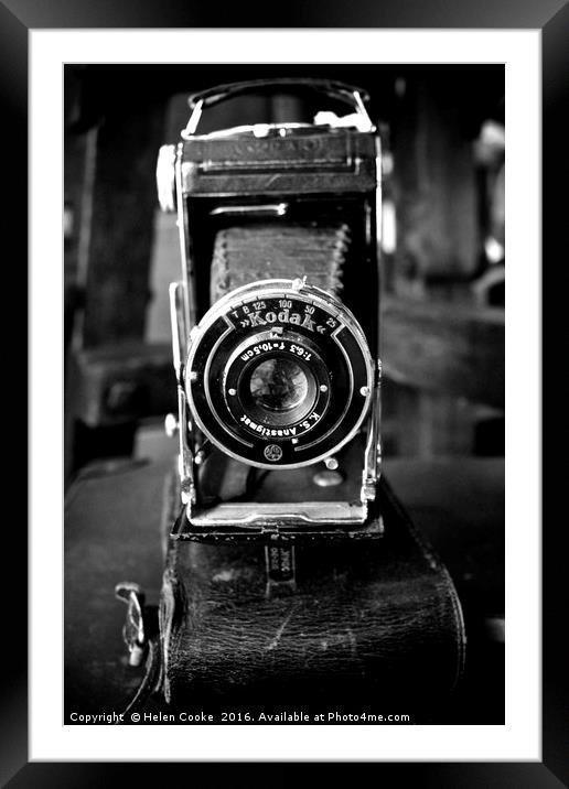 Vintage Kodak Camera Framed Mounted Print by Helen Cooke