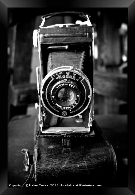 Vintage Kodak Camera Framed Print by Helen Cooke