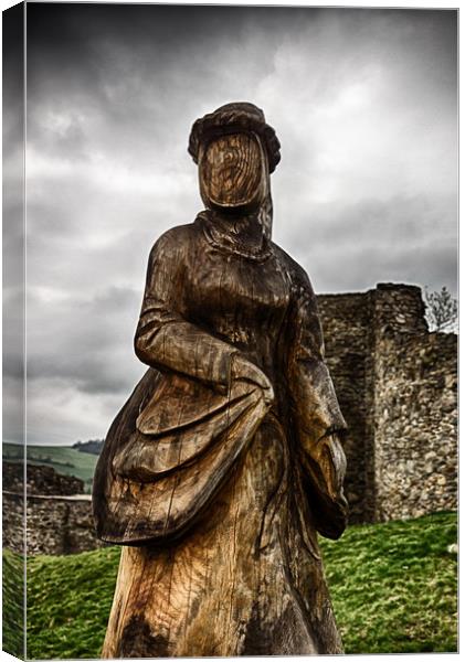 Wood sculpture of woman. Canvas Print by Sergey Fedoskin