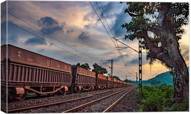 The train to horizon Canvas Print by Indranil Bhattacharjee