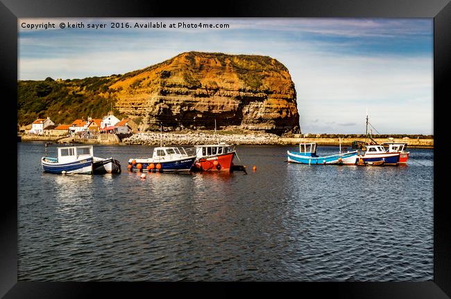 Staithes Harbour  Framed Print by keith sayer