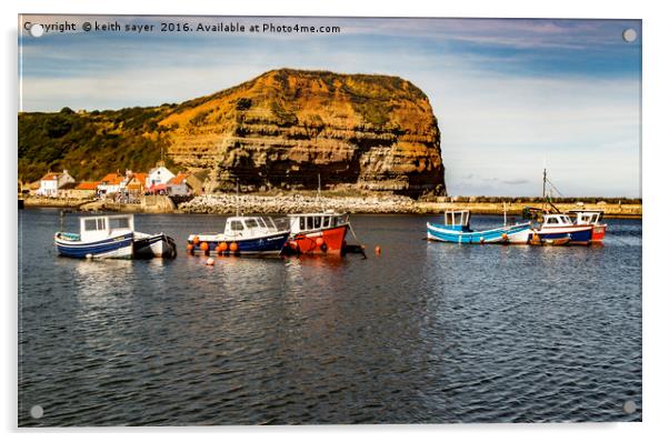 Staithes Harbour  Acrylic by keith sayer