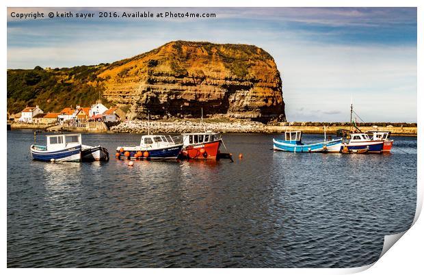 Staithes Harbour  Print by keith sayer