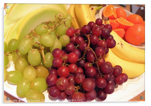 Fresh fruit platter Acrylic by Rhonda Surman