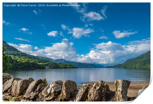 Sunny Loch Lomond Print by Claire Cairns
