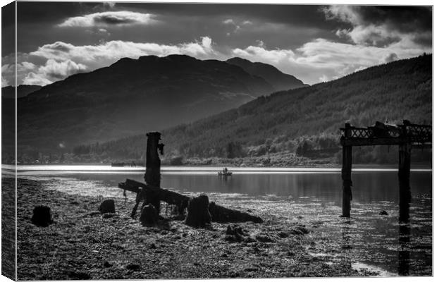 Boat on Loch Long Canvas Print by George Cairns