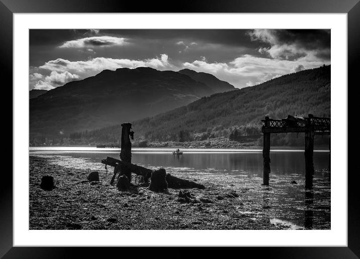 Boat on Loch Long Framed Mounted Print by George Cairns