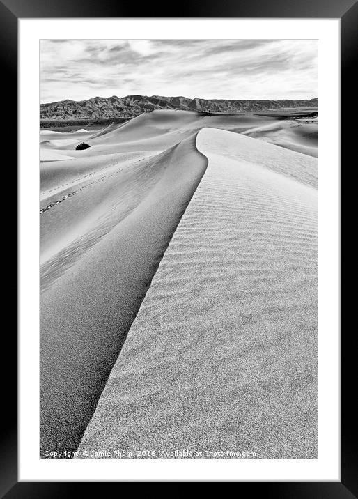 Sand Dune ridge in Death Valley National Park Framed Mounted Print by Jamie Pham