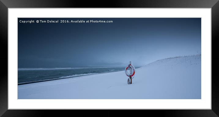 Icelandic winter beach scene Framed Mounted Print by Tom Dolezal