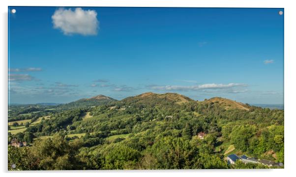 The Malvern Hills Early Autumn Worcestershire Acrylic by Nick Jenkins