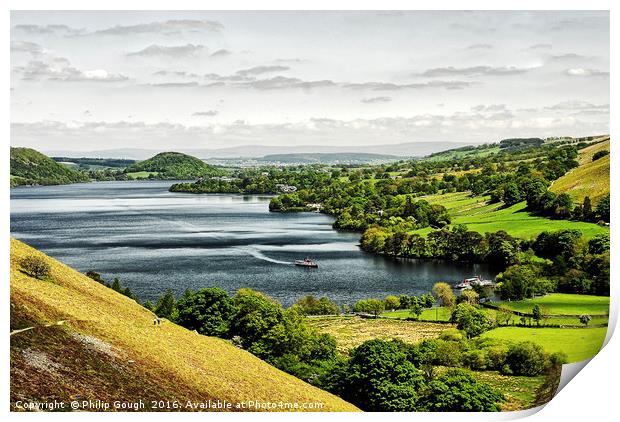 The Ullswater Steamer Print by Philip Gough