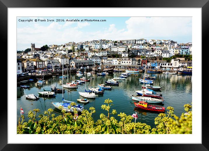 Brixham Harbour Framed Mounted Print by Frank Irwin