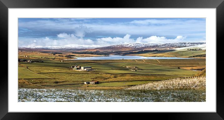 Winter at Selset Reservoir  Framed Mounted Print by AMANDA AINSLEY