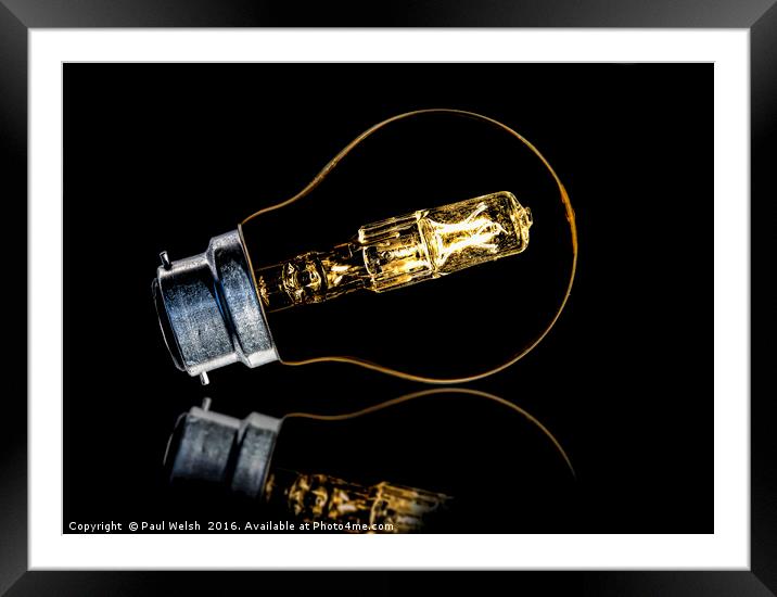 Light Bulb Without Wires Framed Mounted Print by Paul Welsh