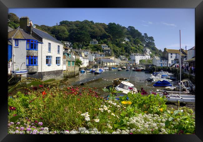 The River Pol at Polperro at low tide Framed Print by Rosie Spooner