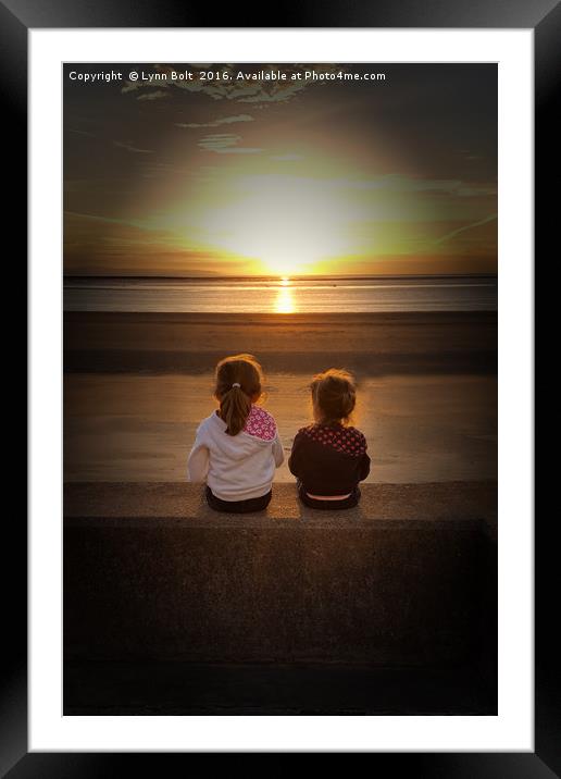 Sunset Girls Framed Mounted Print by Lynn Bolt