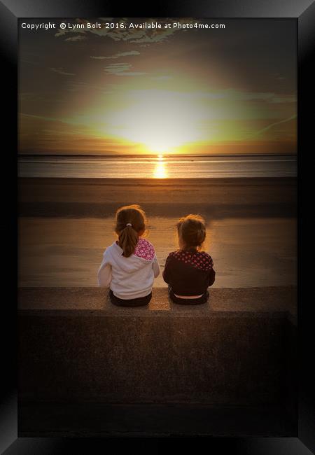 Sunset Girls Framed Print by Lynn Bolt