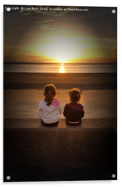 Sunset Girls Acrylic by Lynn Bolt