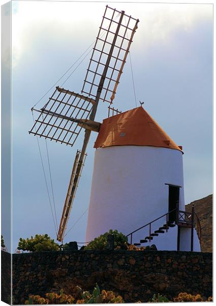 Windmill at Guatiza Canvas Print by Catherine Fowler