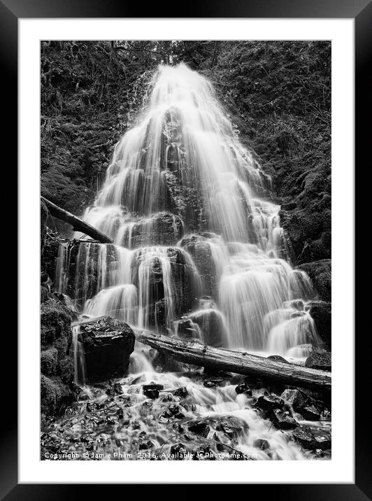 Fairy Falls in the Columbia River Gorge Area of Or Framed Mounted Print by Jamie Pham