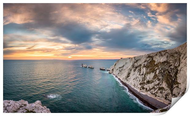 Needles Sunset Panorama Print by Wight Landscapes