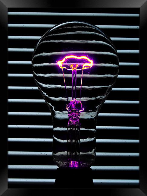 Light Bulb purple Framed Print by Rob Hawkins