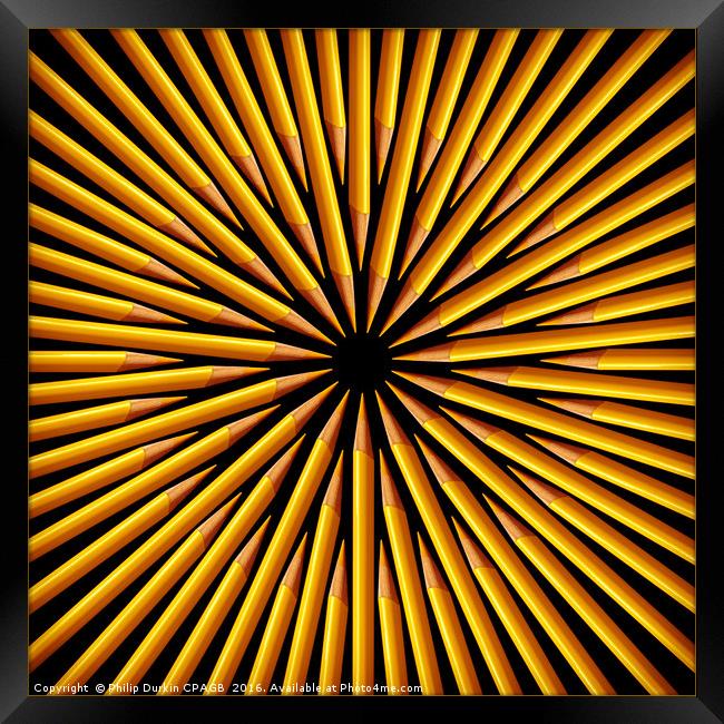 Sunburst of Yellow Pencils Framed Print by Phil Durkin DPAGB BPE4