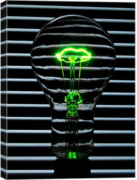Light Bulb green Canvas Print by Rob Hawkins