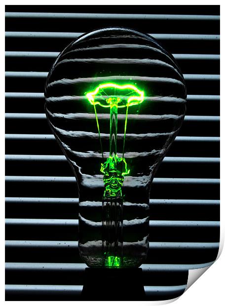 Light Bulb green Print by Rob Hawkins
