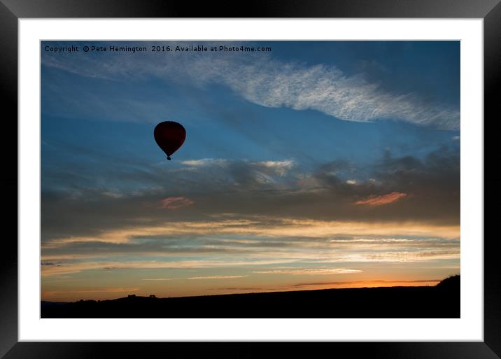 Ballooning at Sunset Framed Mounted Print by Pete Hemington