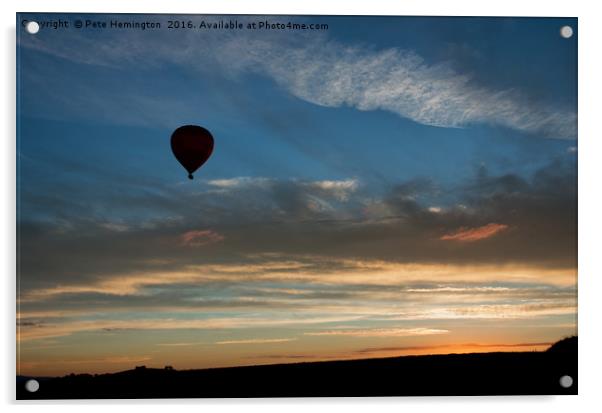 Ballooning at Sunset Acrylic by Pete Hemington