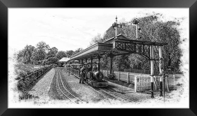Exbury Garden Train station in pencil Framed Print by JC studios LRPS ARPS