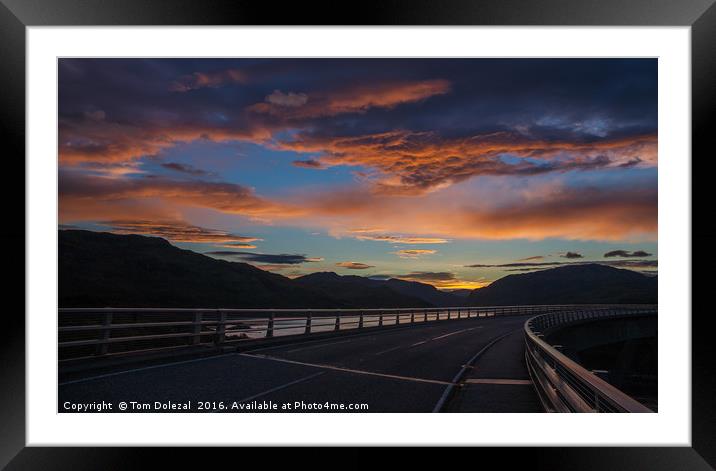 Dawn at Kylesku bridge Framed Mounted Print by Tom Dolezal