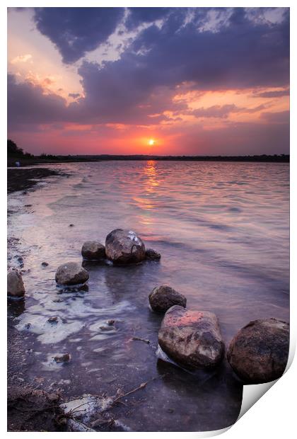 Sunset at the Lake Print by Indranil Bhattacharjee