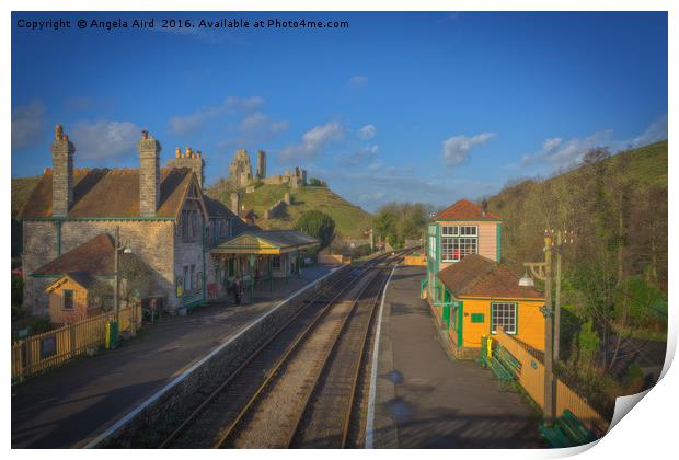 Corfe Castle. Print by Angela Aird