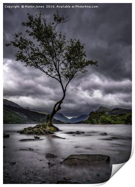 Rain over Llyn Padarn Print by K7 Photography