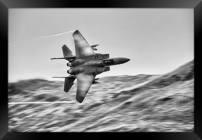 F15 Eagle mono Framed Print by J Biggadike